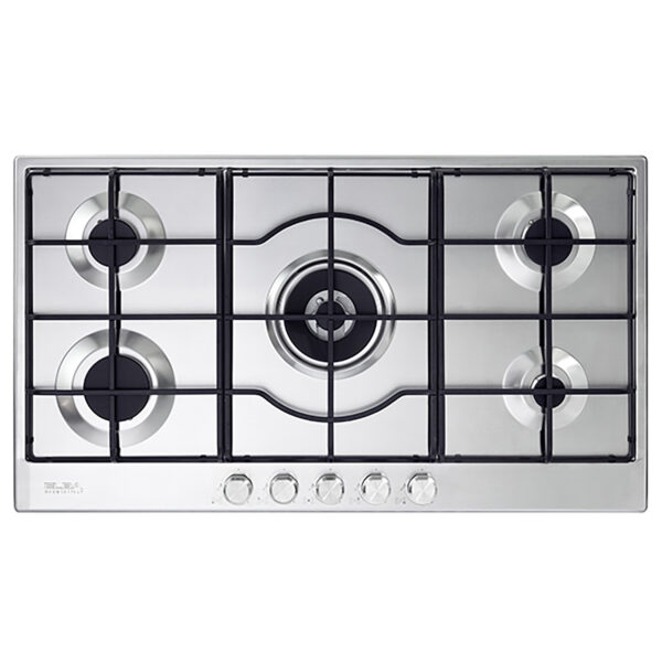 Elba Gas hob, 90 cm, Stainless steel, 5 burners, front control, Full safety, Self ignition. ELIO95-545L