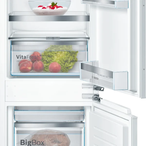 BOSCH Series 6 built-in refrigerator with freezer at bottom 276 litres capacity KIS87AF3E8