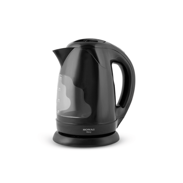 Sonai Wavy Electric Kettle, 1.7 Liter, 2200 Watt, Black - MAR-3970-B