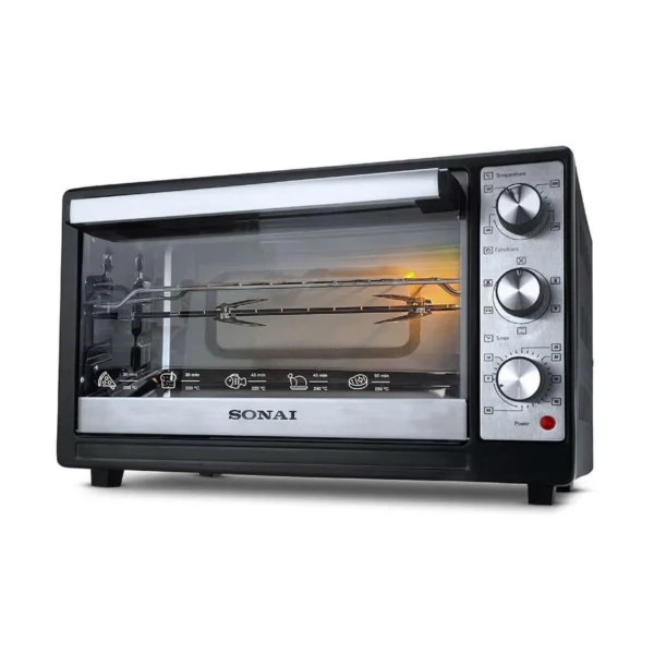 Sonai Plus 50 Electric Oven With Grill, 50 Liter, 2000 Watt, Black - MAR-5050