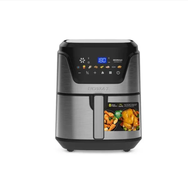 Sonai Air Fryer Digital 2000 Watt , 7L , 8 Preset Menus MAR-711-Stainless